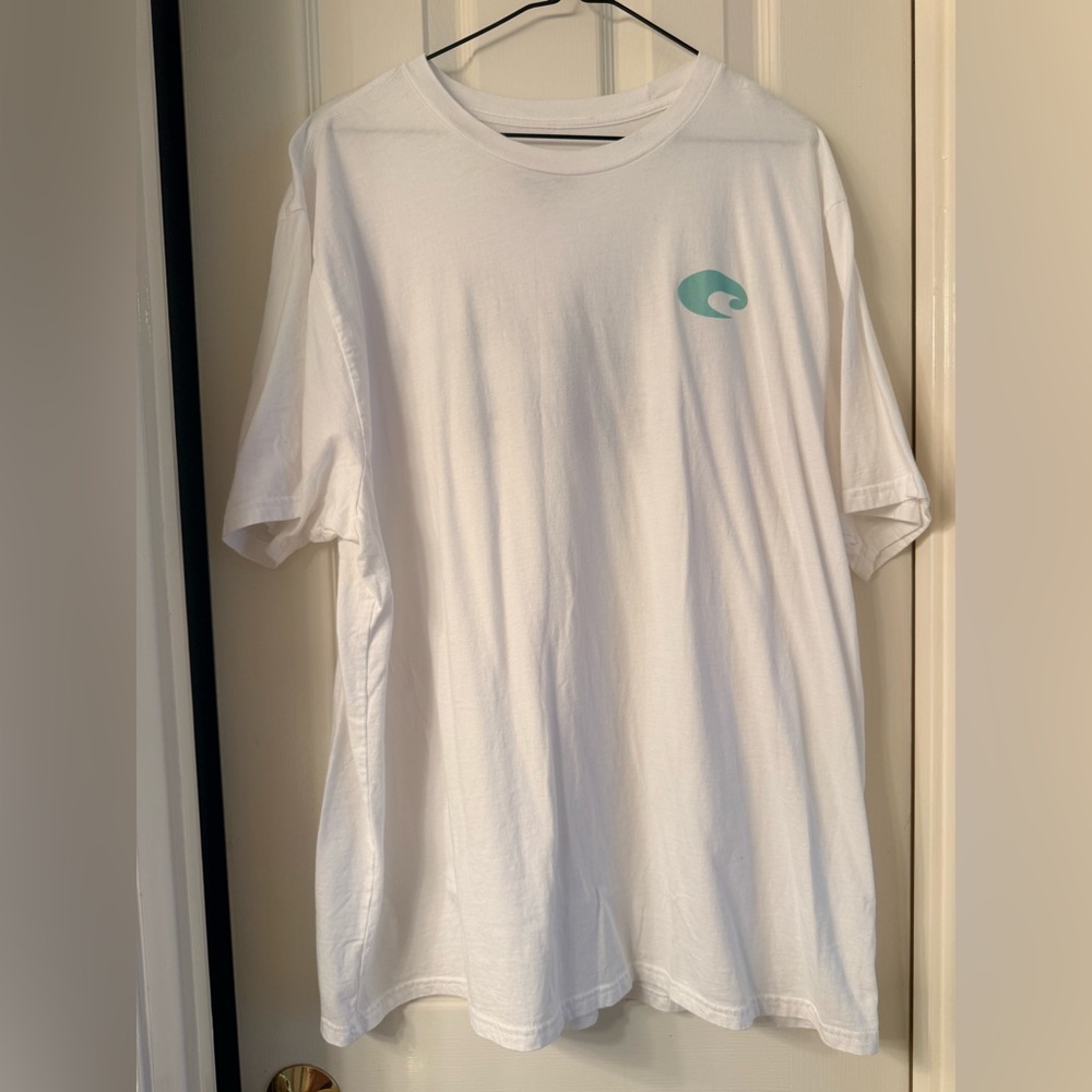 Costa White Tee with Blue Logo